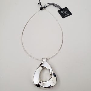 E&L Israel Sterling Silver Omega Chain Electroform Pendant Necklace